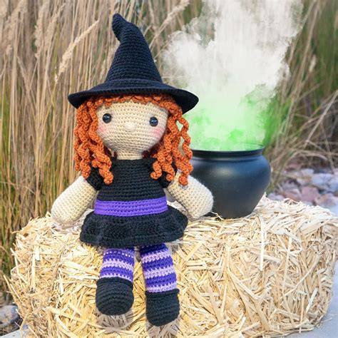 Crochet doll with a witch theme